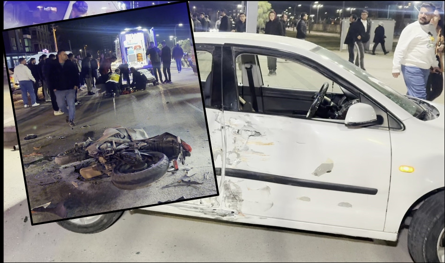 Otomobil ile motosiklet çarpıştı, sürücü ağır yaralı