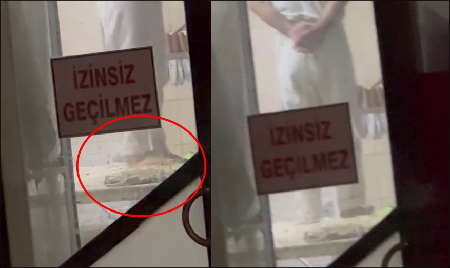 Tatlı hamurunu ayağıyla çiğnedi