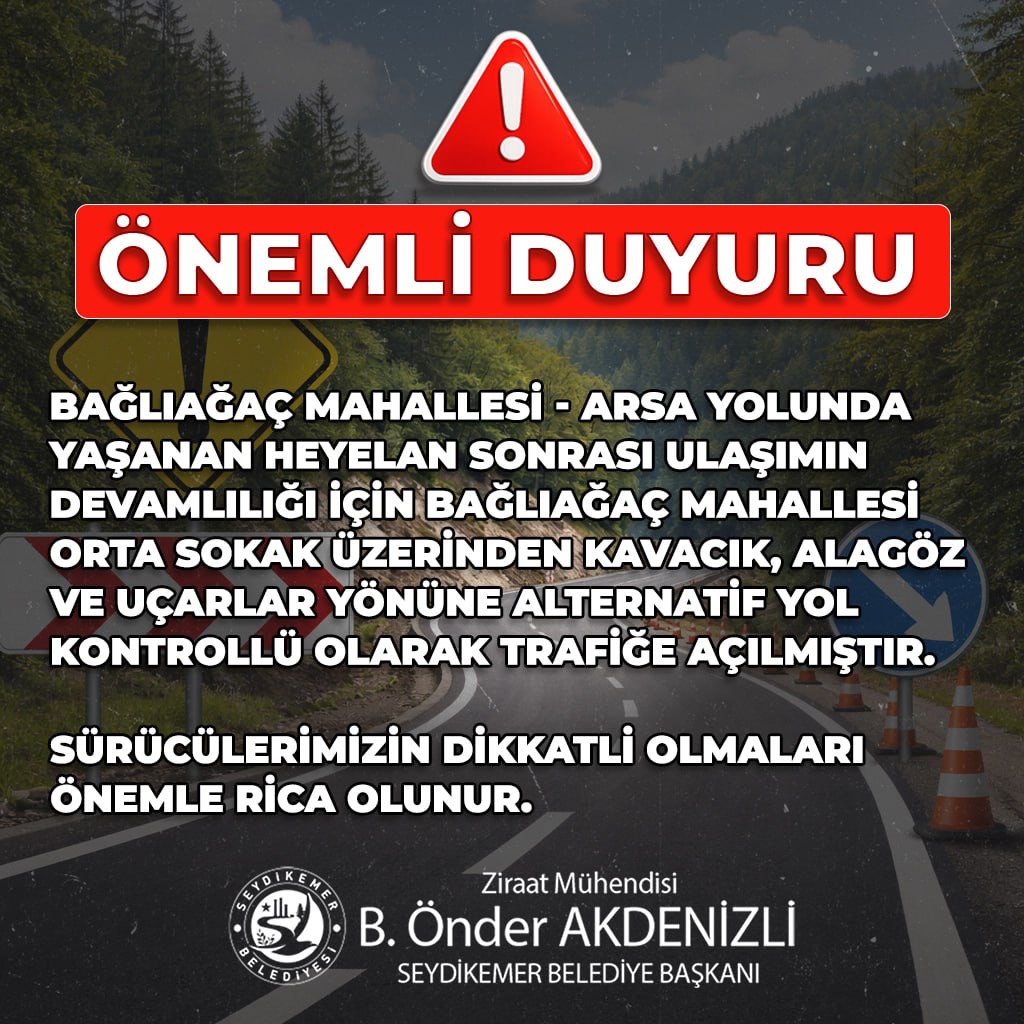 Heyelan bölgesinde alternatif yol açıldı