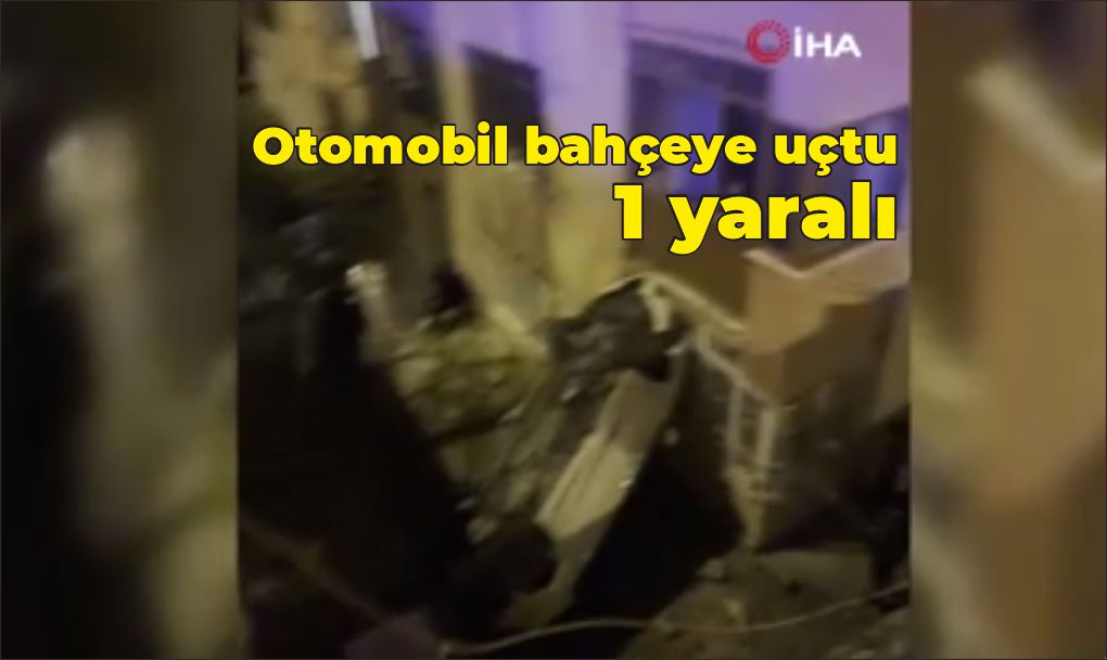 Sürücü 8 metre yüksekten bahçeye düştü