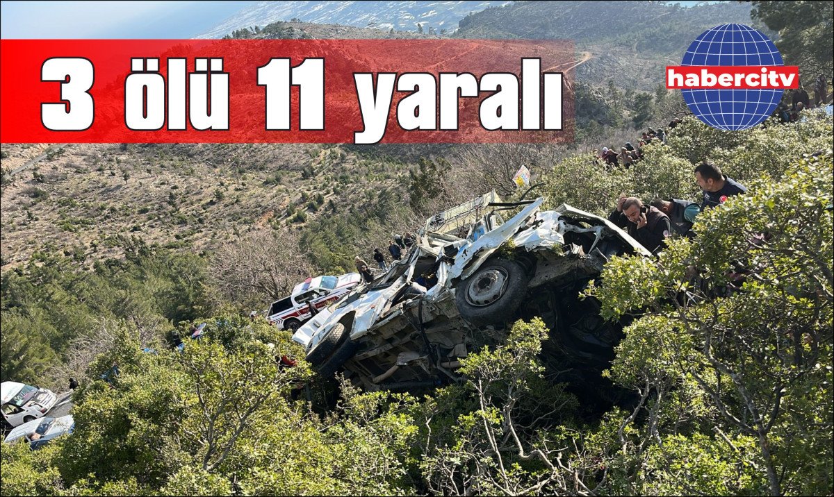 İşçi servisi uçuruma yuvarlandı: 3 ölü 11 yaralı