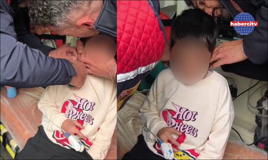 Boynuna plastik kelepçe geçiren çocuk kurtarıldı