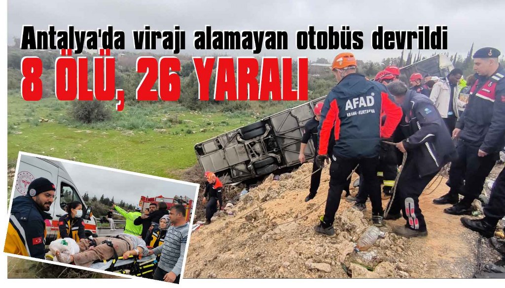 Antalya'da trafik kazası: 8 can kaybı, 26 yarlı