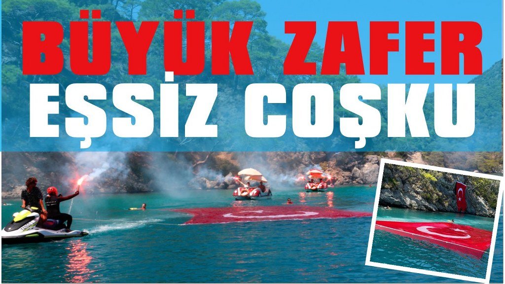Ölüdeniz’de coşkulu Zafer Bayramı kutlaması