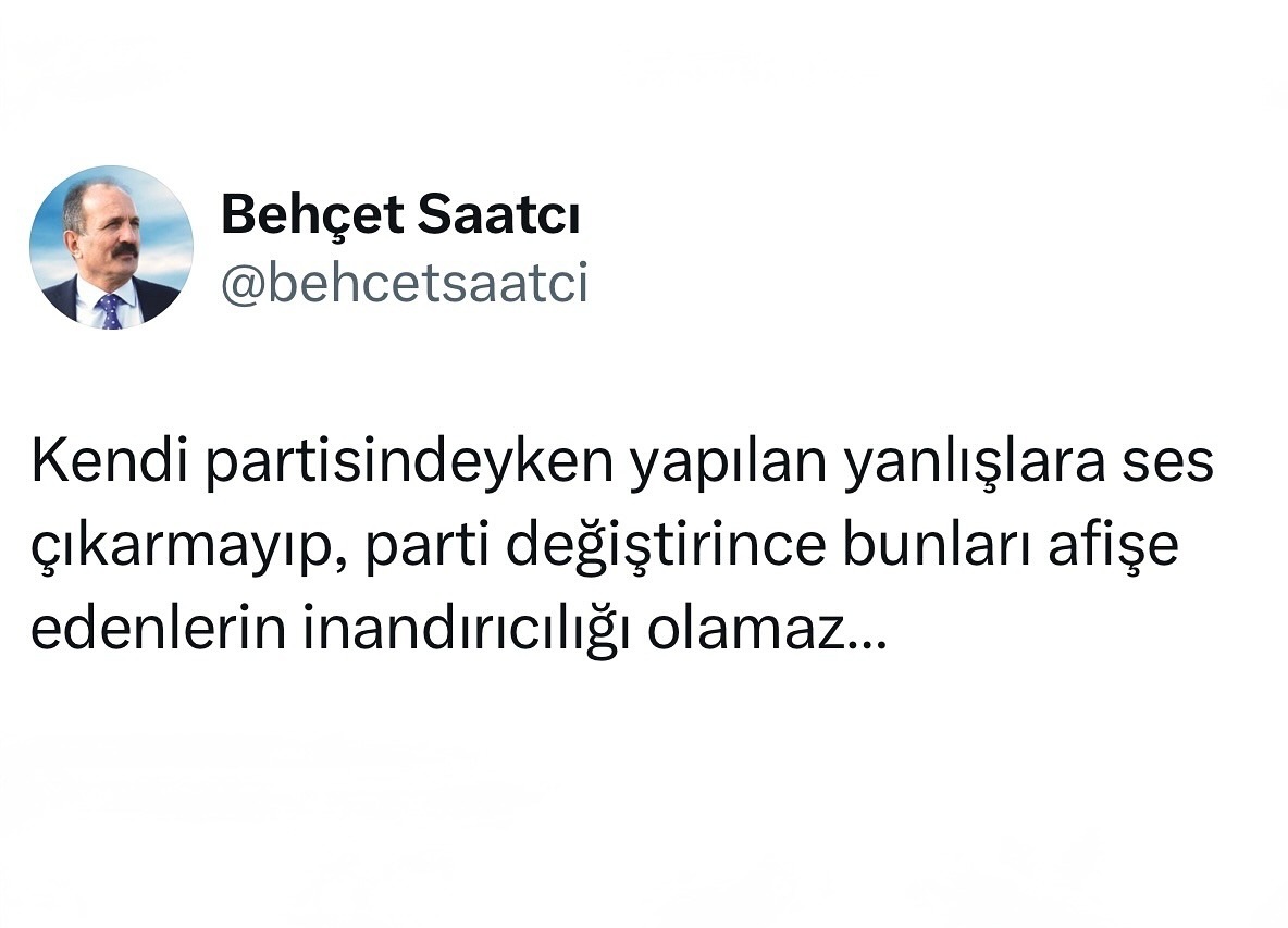 Saatcı: İnandırıcı olmak için tutarlı olmak gerekir