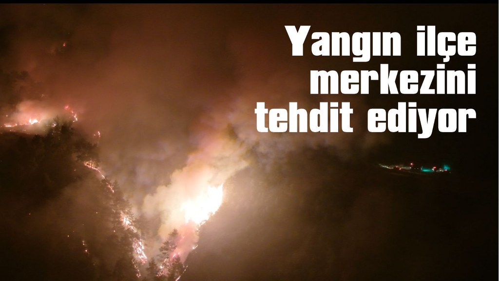 Yangının 5. gününde gece çalışmaları böyle görüntülendi