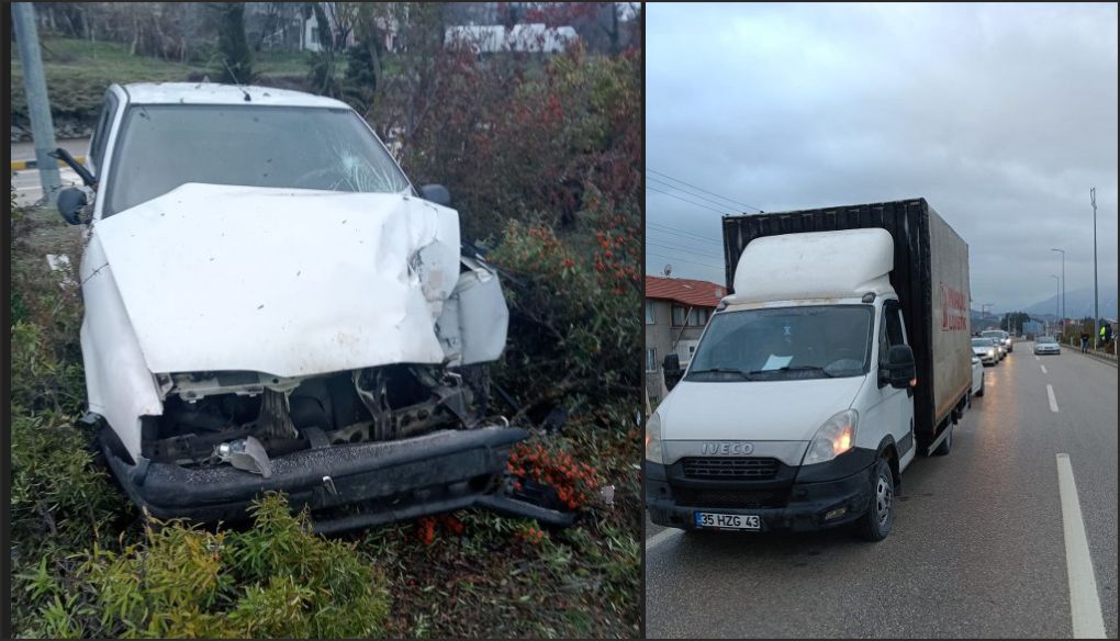 Kamyonet ile otomobil çarpıştı, 3 kişi yaralandı