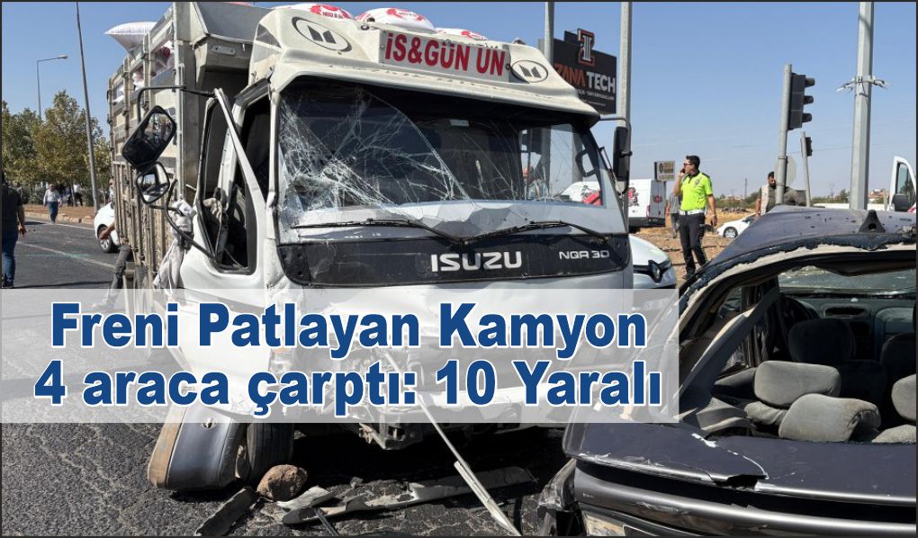 Freni boşalan hafriyat kamyonı şarampole devrildi: 1 yaralı
