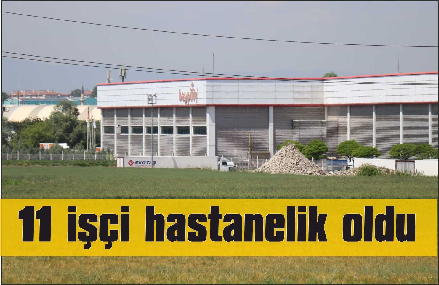 Gaz sızıntısı 11 işçiyi hastanelik etti