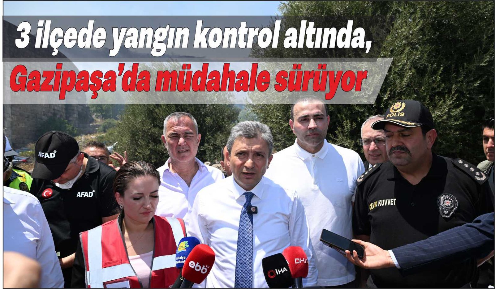 3 ilçede yangın kontrol altında, Gazipaşa’da müdahale sürüyor