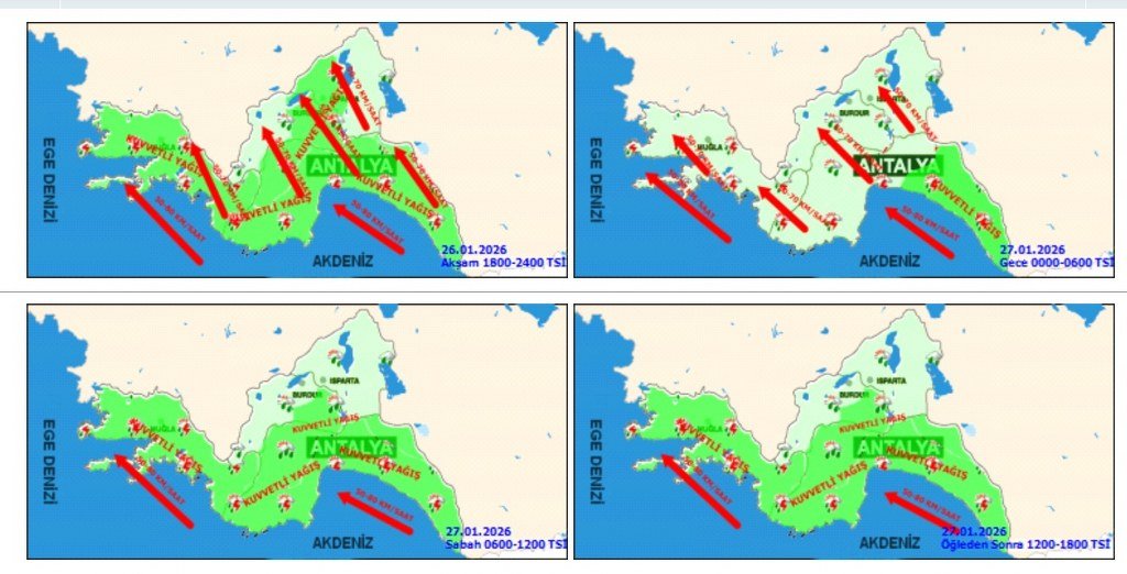 Muğla için yeniden kuvvetli yağış uyarısı yapıldı