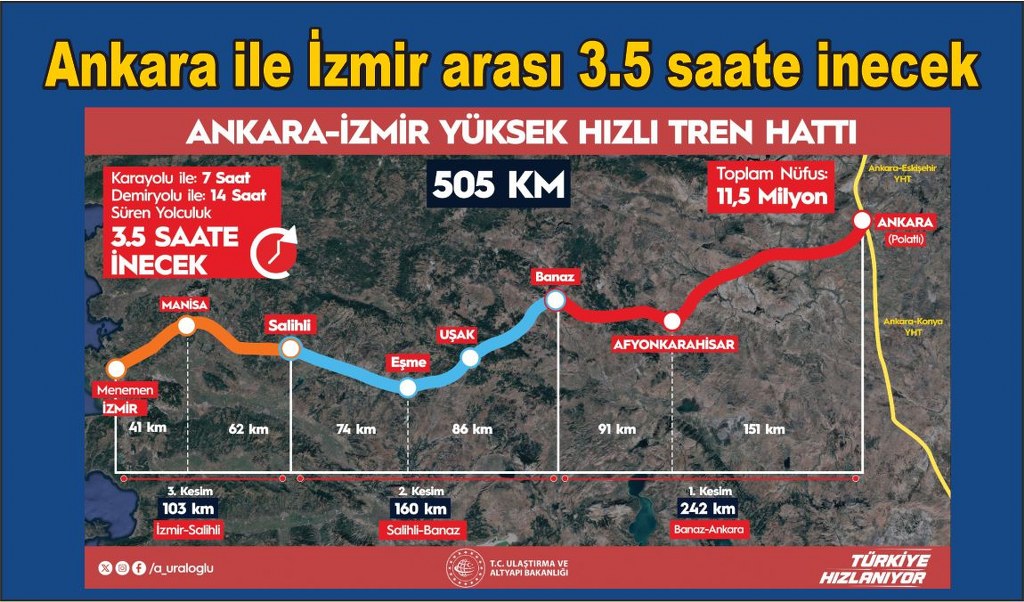 Ankara ile İzmir arasındaki seyahat süresini 3,5 saate düşürecek projede Köroğlu Tüneli'nde ışık göründü