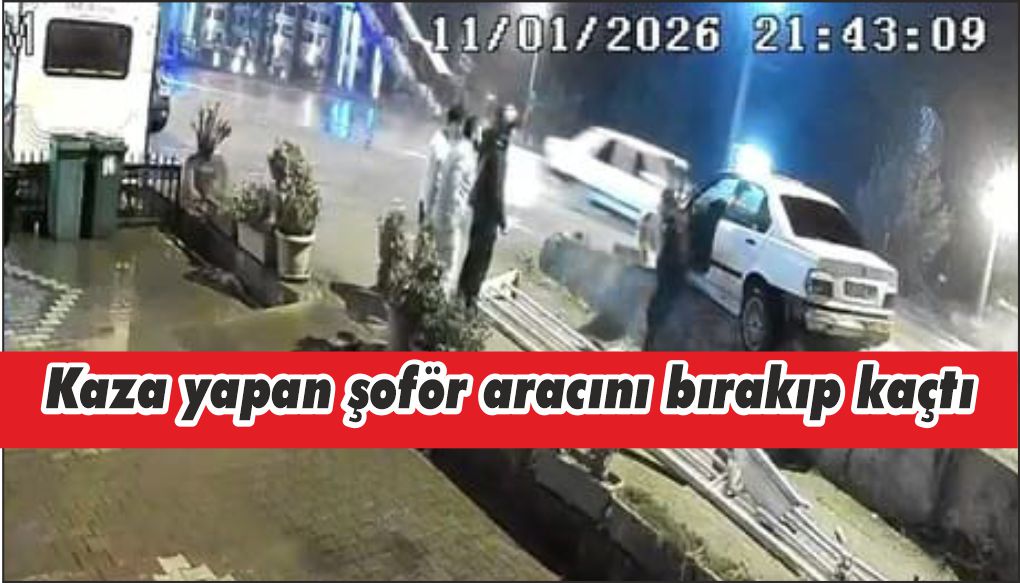 Kaza yapınca aracını bırakıp gitti, o anlar kameraya yansıdı
