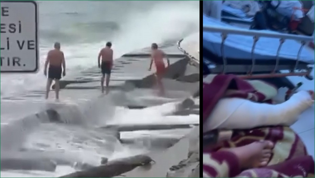 Dalgalara kapılarak kayalıklara çarpan 3 kişi yaralandı