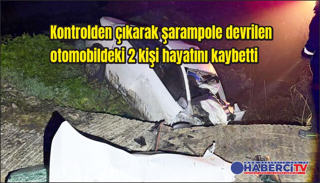 Şarampole uçan otomobildeki 1 kişi öldü, 2 kişi yaralandı