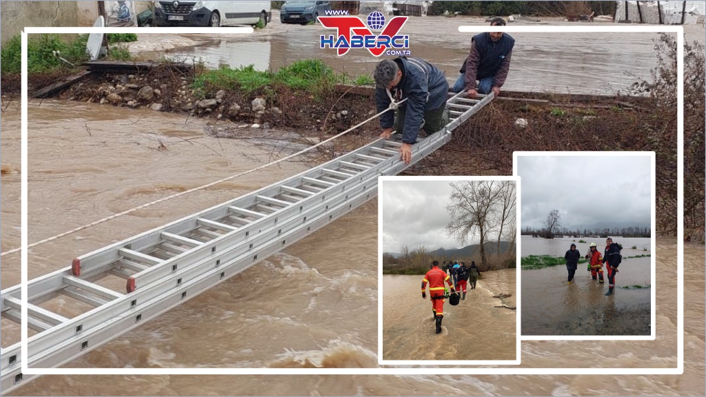 Seydikemer’de mahsur kalan vatandaşları itfaiye ekipleri kurtardı