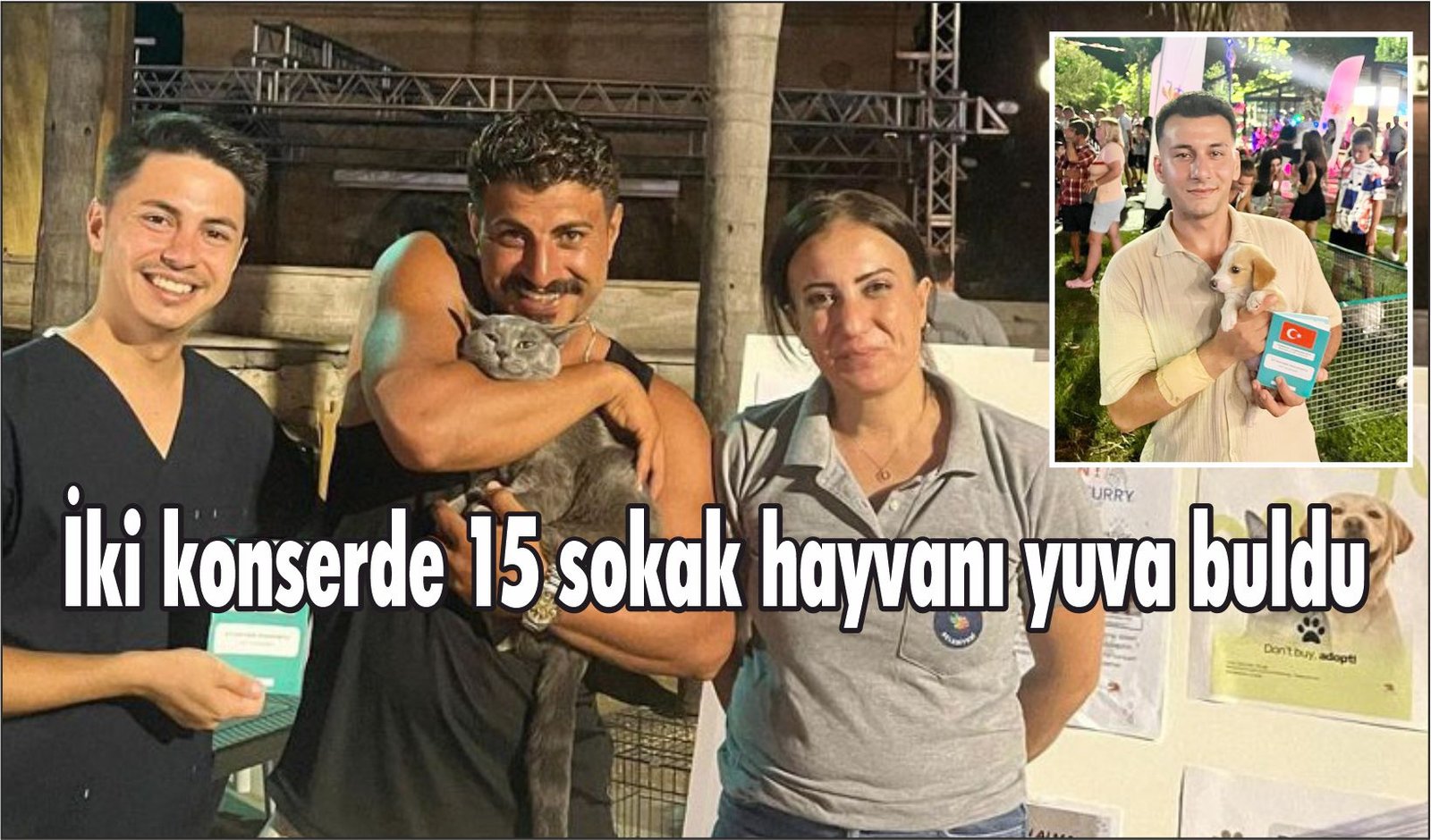 İki konserde 15 sokak hayvanı yuva buldu