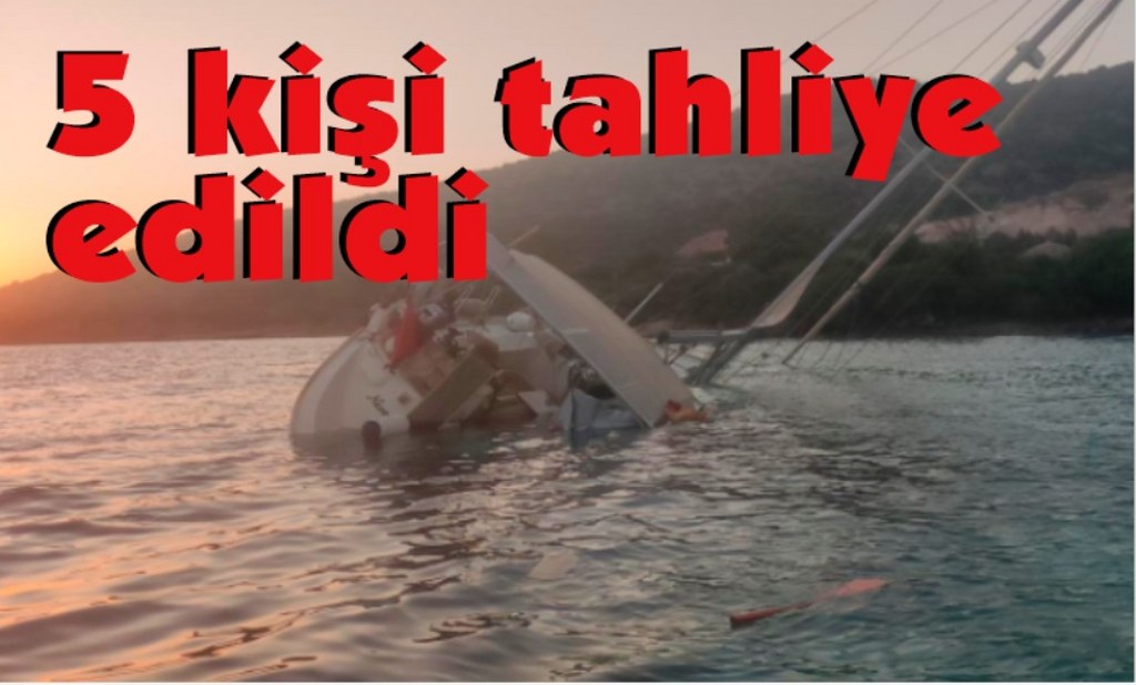 Yelkenli kayalıklara çarptı, 5 kişi tahliye edildi