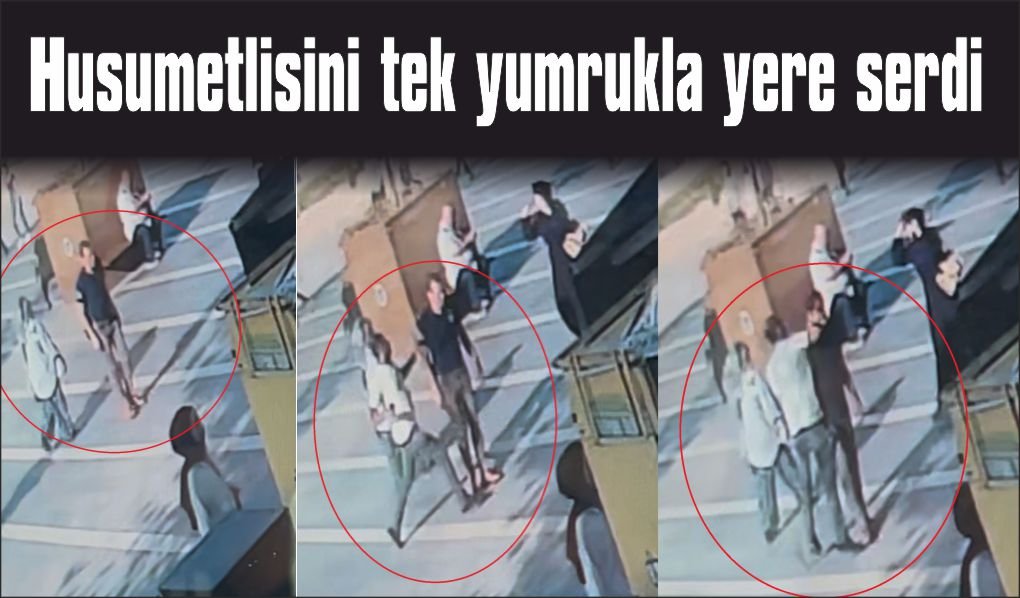Bıçakla geldi, tek yumrukla yere serdi... O anlar kamerada