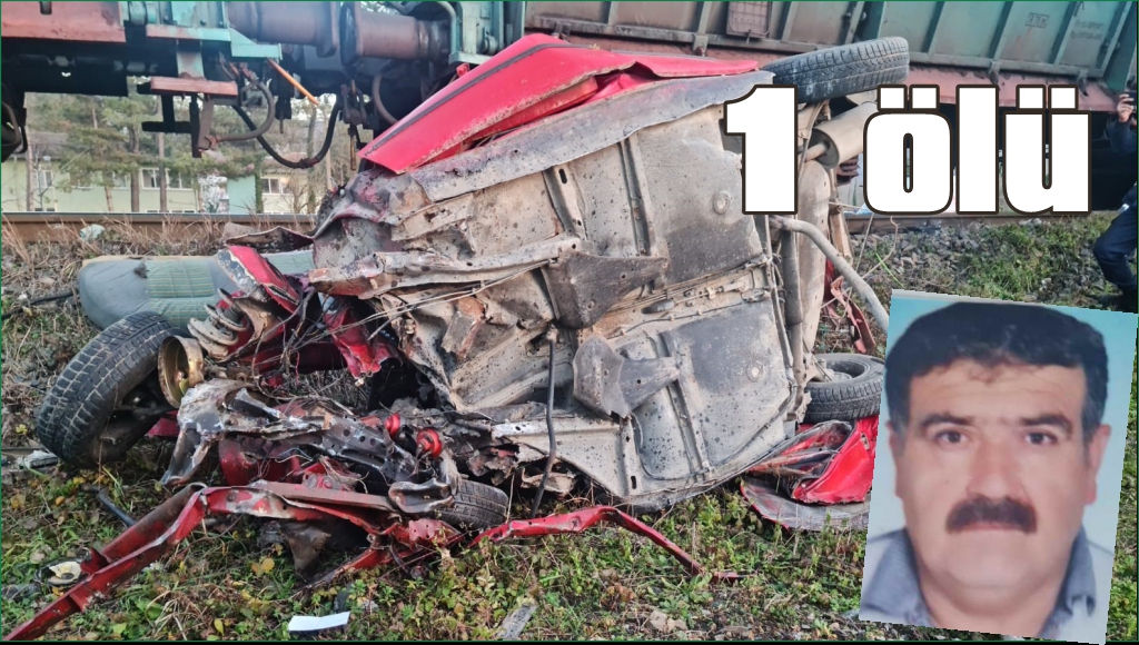 Yük treni hemzemin geçitte otomobile çarptı: 1 ölü