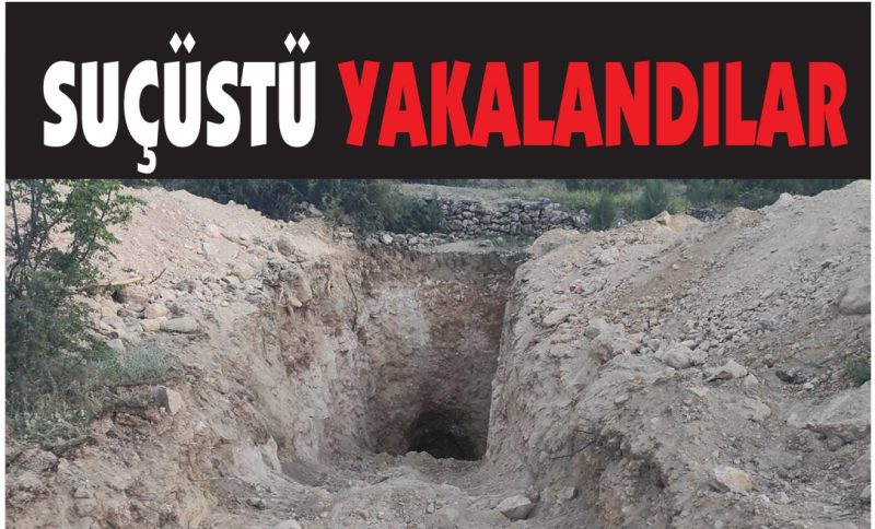 Kepçe ile kaçak kazı yapan 5 şüpheli suçüstü yakalandı
