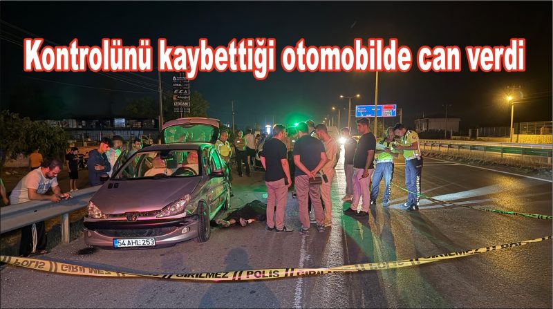 Kontrolünü kaybettiği otomobilde can verdi
