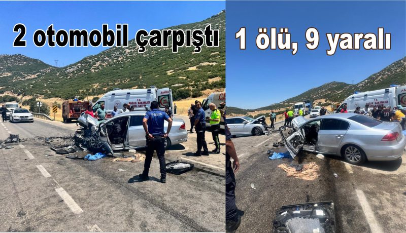 Isparta’da 2 otomobil çarpıştı: 1 ölü, 9 yaralı