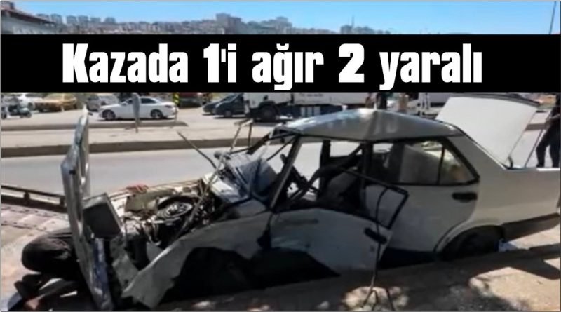 Kazaya karışan Tofaş otomobil hurdaya döndü: 1’i ağır 2 yaralı