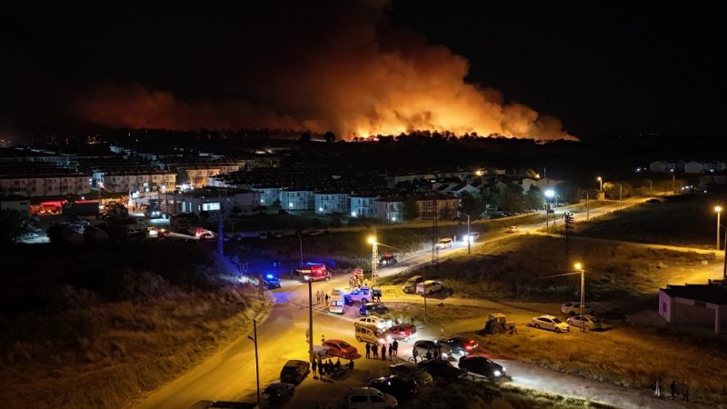 Edirne’de alevler evlere yaklaştı