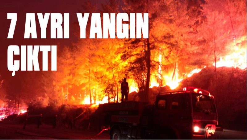 Gece peş peşe 7 yangın meydana geldi