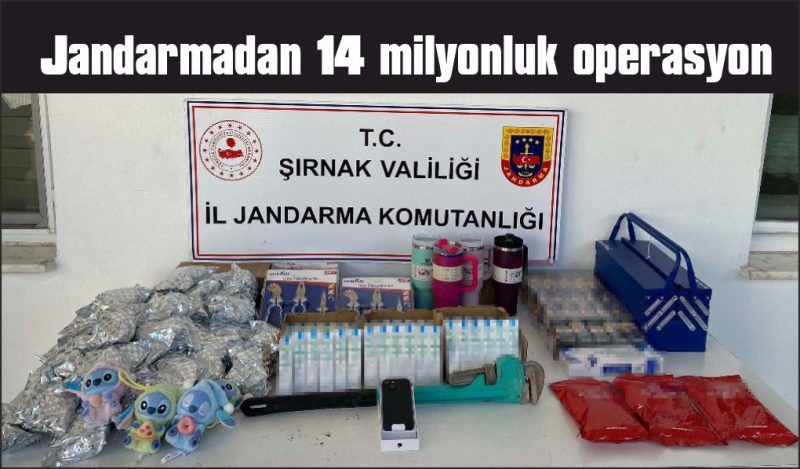 Jandarma ekipleri 14 milyonluk kaçakçılığı önledi