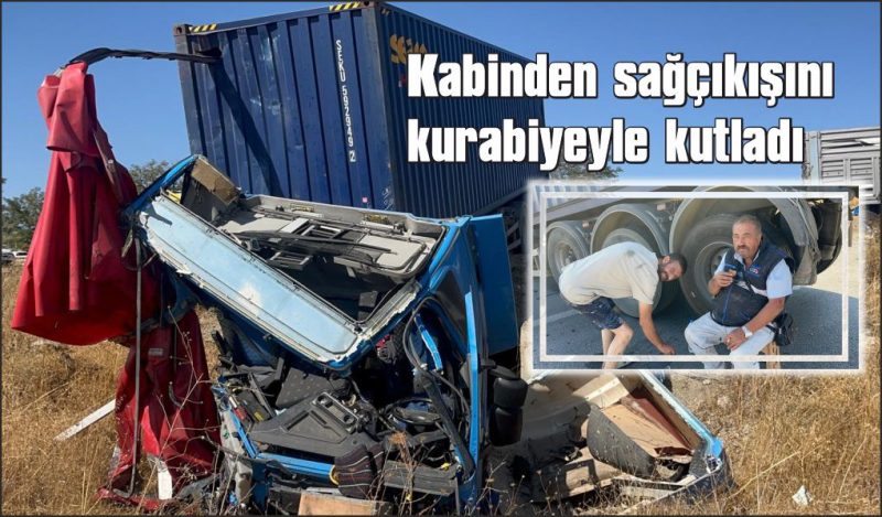 Sağ kurtulan sürücüye kurabiye ikram etti