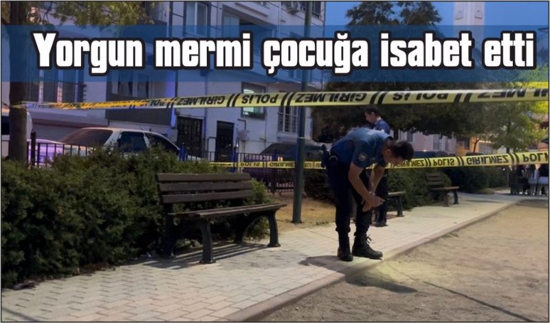 Parkta oyun oynayan çocuğa yorgun mermi isabet etti