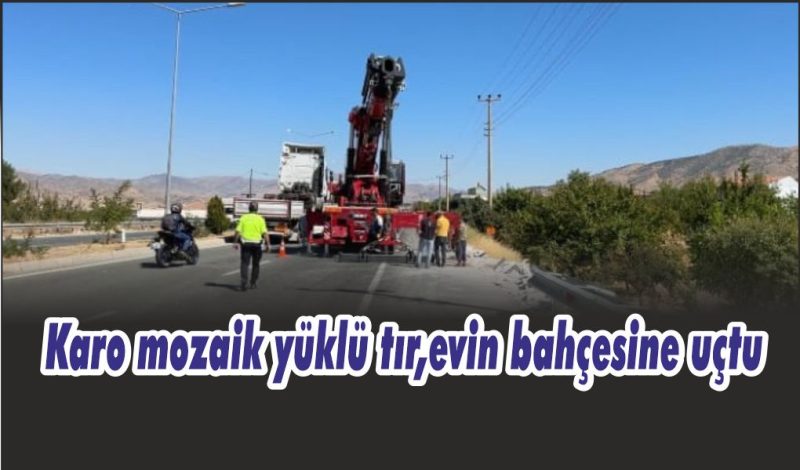 Tır evin bahçesine uçtu: Faciadan dönüldü