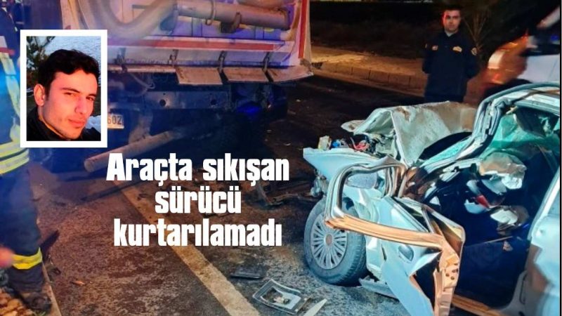 Otomobil, yol temizliği yapan belediye aracına çarptı: 1 ölü