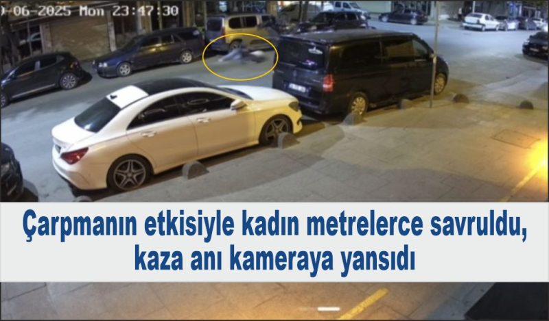 Motosikletteki 2 kişi ve kadın metrelerce savruldu
