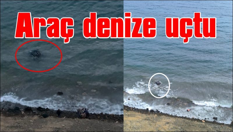Datça’da virajı alamayan araç denize uçtu: 1 yaralı