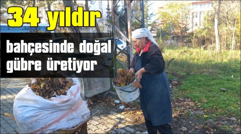 34 yıldır sonbaharda düşen yaprakları gübreye dönüştürüyor