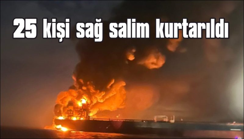 Gemiden tahliye edilen 25 personel  hastaneye götürüldü