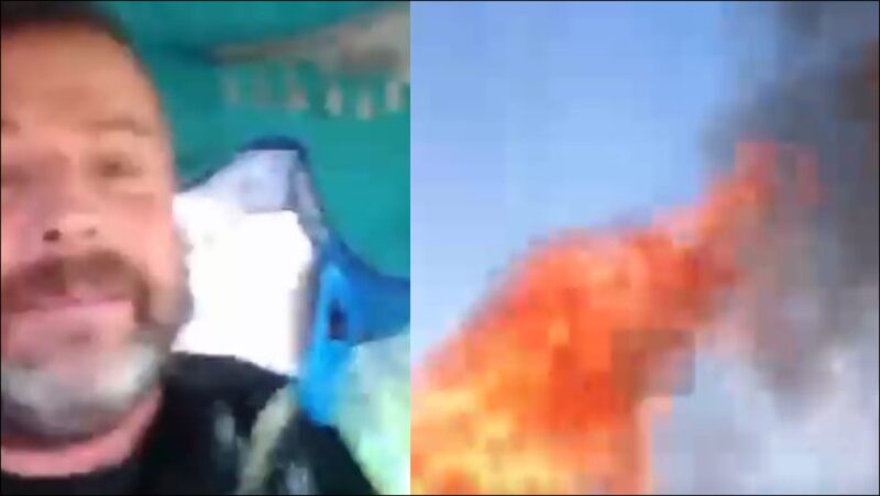 Belediye önünde kendini yaktı