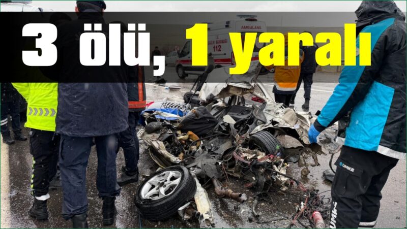 Otobüs otomobili kağıt gibi ezdi: 3 ölü, 1 yaralı