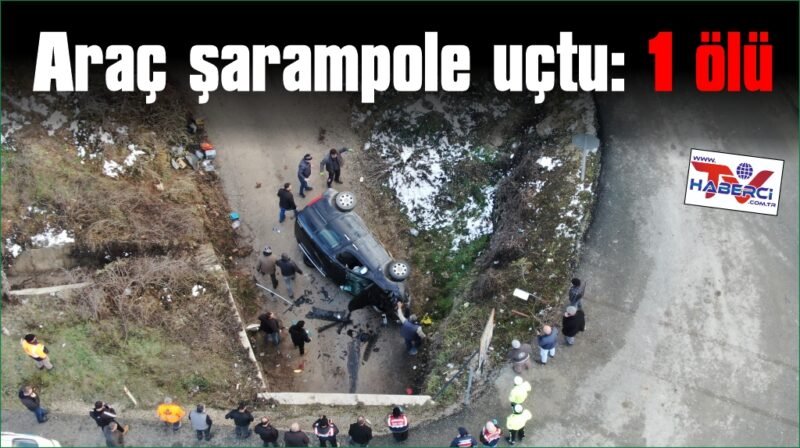 Hafif ticari araç şarampole uçtu: 1 ölü