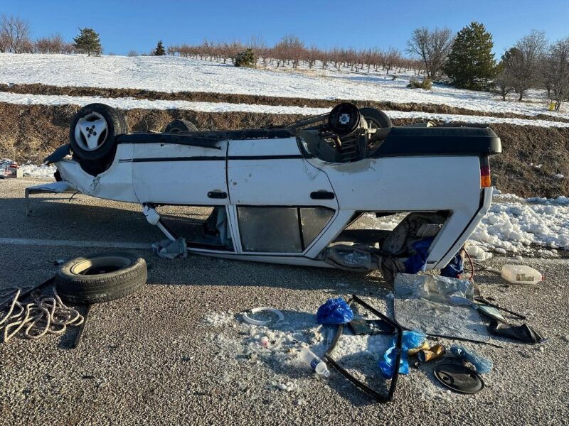 Takla attan araçtan yara almadan çıktı