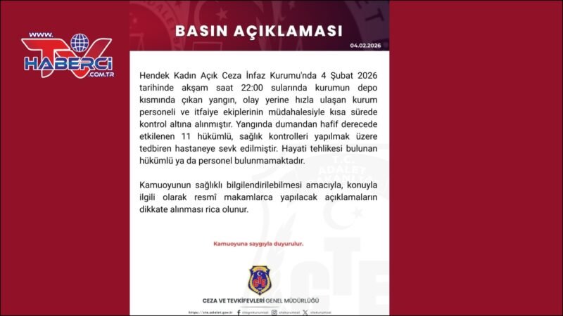 Hendek Kadın Açık Ceza İnfaz Kurumu’nda yangın: 11 hükümlü hafif yaralı