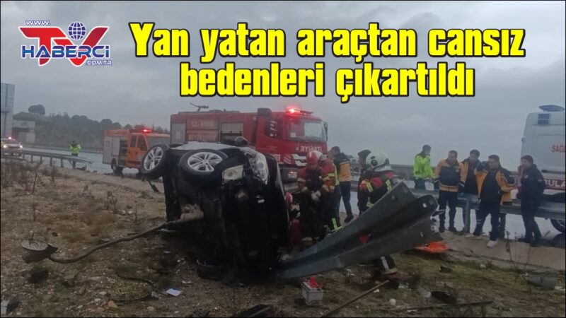  Kontrolden çıkan araç bariyere çarptı: 2 ölü