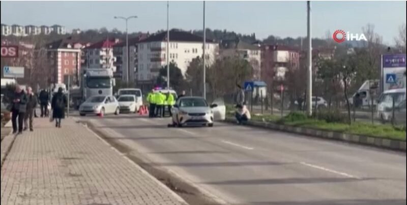 Otomobilin çarptığı kadın ağır yaralandı